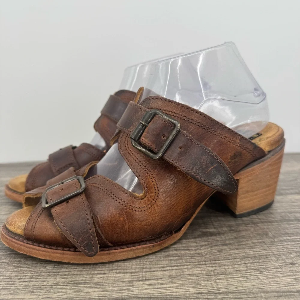 Freebird by Steven Women Leather Caprice Boho Adjustable Straps Block Heel - Picture 4 of 15